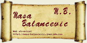 Maša Balančević vizit kartica